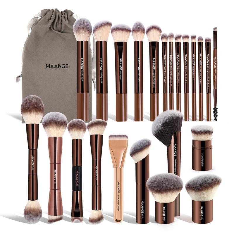 MAANGE Professional Makeup Brush Set for Women High-Quality Tools with Soft Bristles and Elegant Design for Liquid Cream Powder Foundation Eyeshadow Nose Contour Brushes Makeup Tool Kit