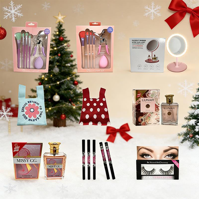 Chrome Shimmer Palette Soft Silver Rose [Valentine'S Day] Katie Limited Edition 25-Piece Makeup Kit Beginner-Friendly Pink Gift Box with Full-Color Eyeshadow Lip Glosses & Eyeliner Pens for Christmas Halloween Black Friday Birthdays