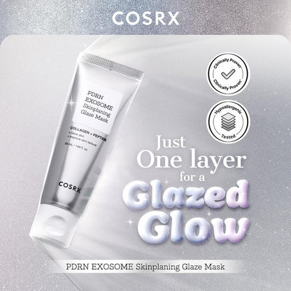 [COSRX Official] PDRN EXOSOME Skinplaning Glaze Mask (50Ml) | SILICONE BRUSH INCLUDED, COLLAGEN PEEL MASK, PDRN + EXOSOME