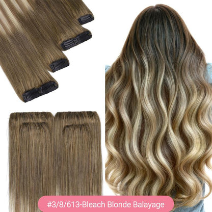 GOO GOO Scalp Hair Fill-Ins Clip-In Short Hair Extensions Real Human Hair, Thinning Hair Fill-Ins Natural Look Volumizer for Women