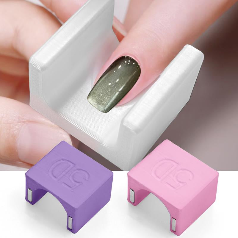 Honey Joy 5D Nail Magnet Tool for Cat Eye Gel Polish Non-Slip Finger Stand Strong Magnet Nail Art Manicure Tool for DIY & Salon Pink Cutics Cosmetic