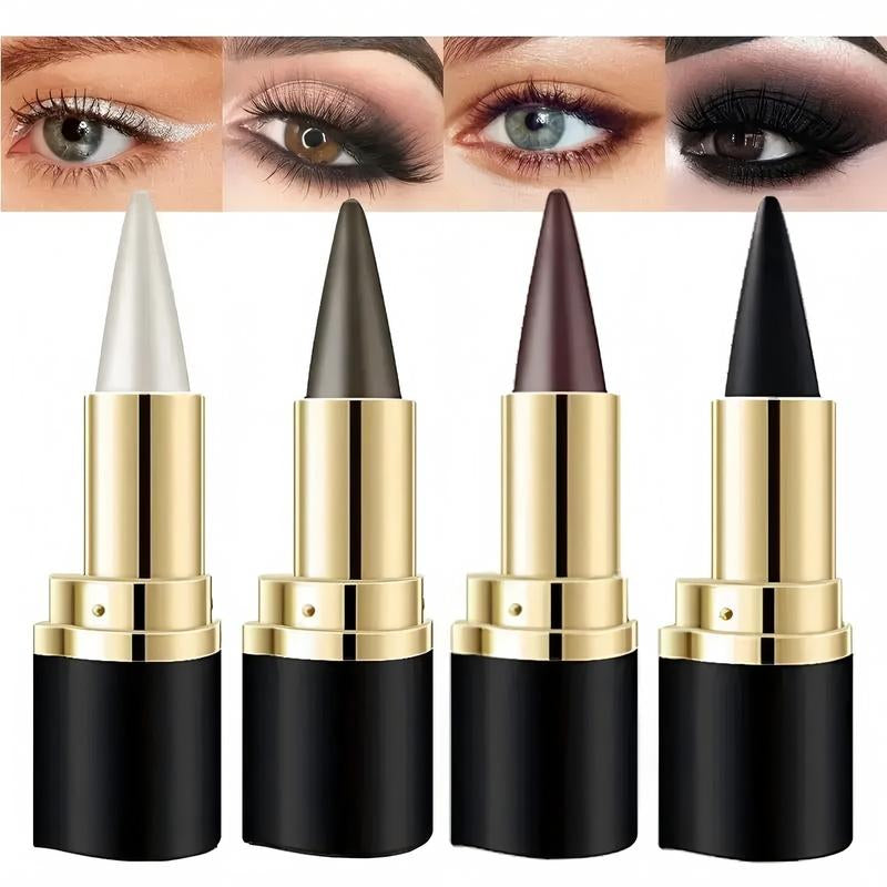 2Pcs Gel Eyeliner Pencil,Long-Lasting Quick-Drying Eye Black Crayon Matte Eyeliner Cream Waterproof Eyeliner,Cat Eye Makeupstencil,Smoky Eyeshadow Palette Goth Halloween Makeup Kit,Girl'S Favorite Christmas Makeup Gift.