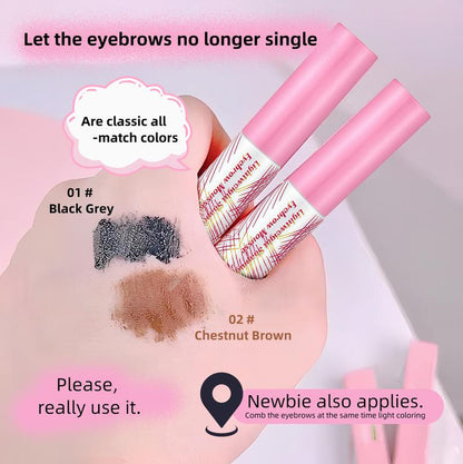 3D Eyebrow Cream，24-Hour Long-Lasting Waterproof Semi-Permanent, Adjustable Eyebrow Color, Long-Lasting and Natural. Comes in a Pair, Charcoal Gray and Chestnut Brown.