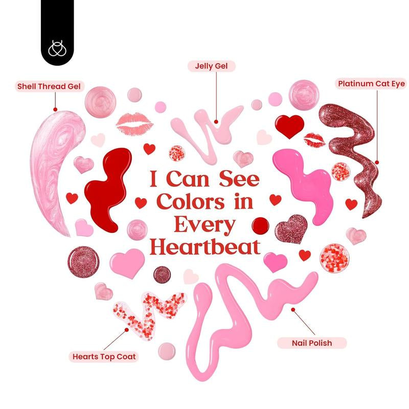 【Ideal Gift】Beetles HEARTBEAT Gel Nail Polish Nail Art DIY Manicure Kit, Best Gift Choice for Women and Girls Cutics