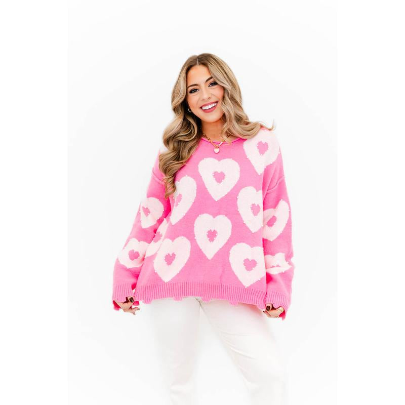 Be Mine Pearl Heart Sweater