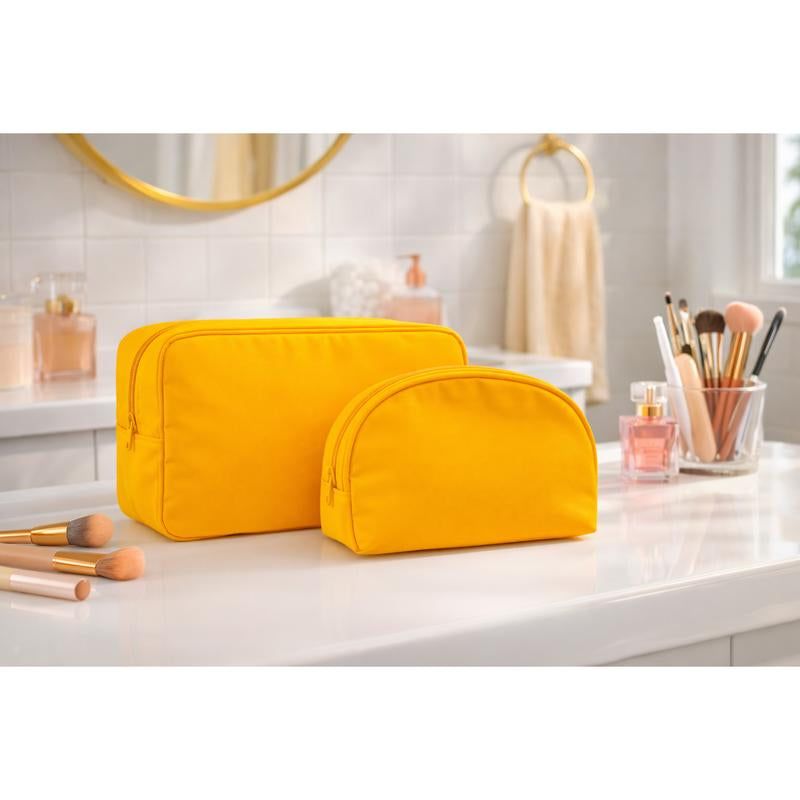 Emma + Ella Beauty Duo Makeup Bag Set - Large & Mini Travel-Friendly Organizer for Makeup & Essentials - Soft Durable Fabric with Smooth Zipper Closure - Perfect for Daily Use & Gifts