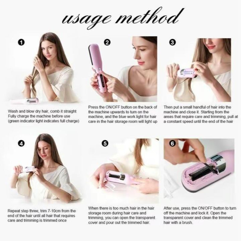 Automatic Electric Hair Clipper with Type-C Fast Recharge – Professional Split End Trimmer and Multifunctional Hair Styling Tool for Smooth, Strengthened, Healthy-Looking Hair