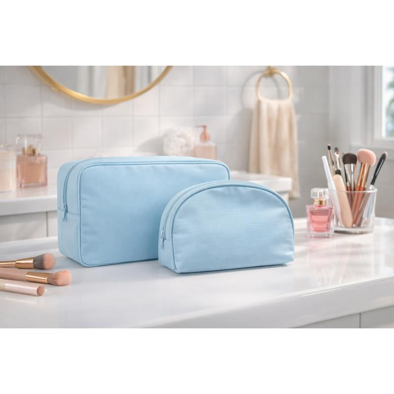 Emma + Ella Beauty Duo Makeup Bag Set - Large & Mini Travel-Friendly Organizer for Makeup & Essentials - Soft Durable Fabric with Smooth Zipper Closure - Perfect for Daily Use & Gifts
