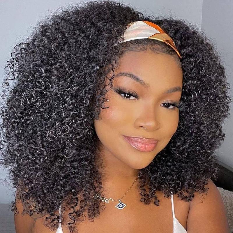 【Wear Go Half Wig】Coily Curly 3 in 1 Glueless Half Wig Human Hair Afro Curly Hair for Black Women 18 Inch Kinky Curly 200% Density Full Head Clip-In No Glue Required Natural Look #Halfwigcurlyhair#Wigshumanhair