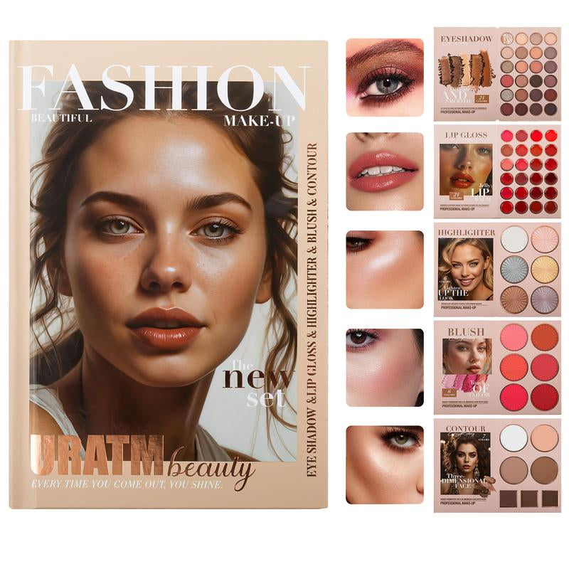 URATM 67-Color Makeup Palette with 24 Eye Shadow 10 Lip Gloss 10 Highlighter 6 Blush 7 Contour Shades for Professional Look & Gift Set Glossy Radiant Cosmetic Smooth Pumps of Blush Original Cream Bronzer Stick Target Ms Jeanie Flower Knows