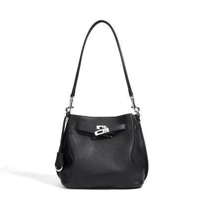 SADI Bag 2026 New Large Capacity Genuine Leather Bucket Bag Women Commuter Shoulder Crossbody Bag 30CM