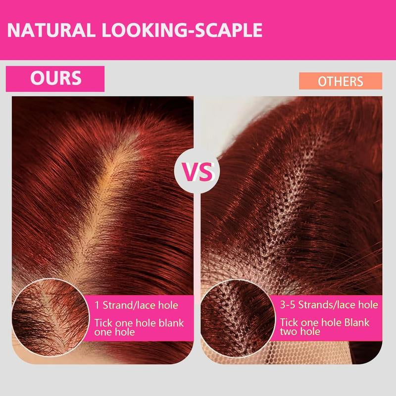 Burgundy Deep Wave Lace Front Wigs Human Hair 180% Density 99J Burgundy Frontal Wigs Human Hair 13X6 Red Human Hair Lace Front Wig for Fashion Black Women