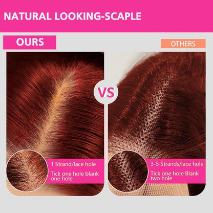 Burgundy Deep Wave Lace Front Wigs Human Hair 180% Density 99J Burgundy Frontal Wigs Human Hair 13X6 Red Human Hair Lace Front Wig for Fashion Black Women